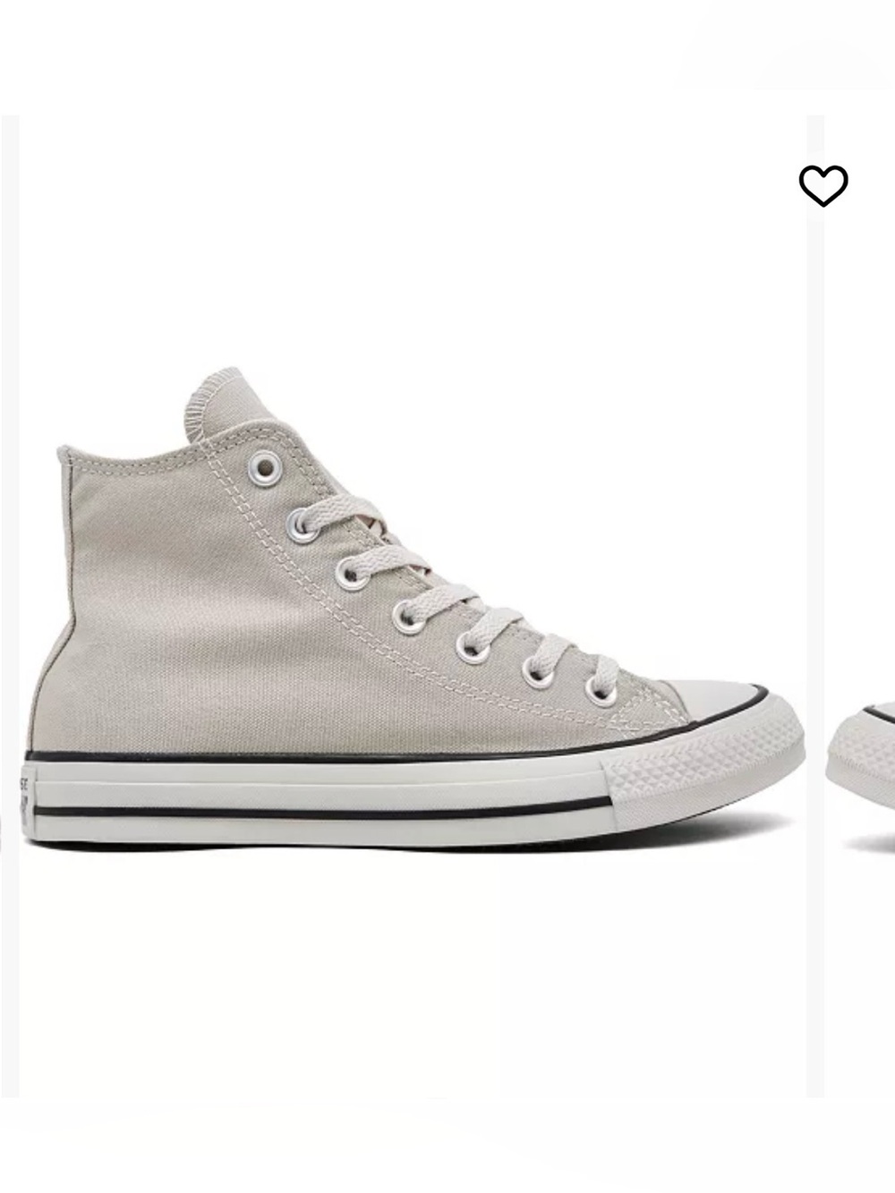 Converse High Top Canvas Sneakers in Ecru